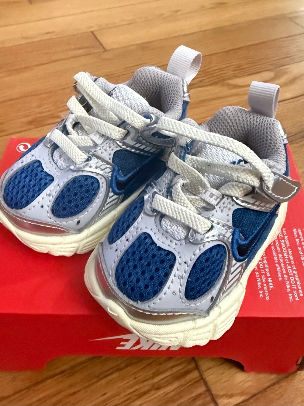 *NEW* TODDLER Baby Nike V5 RNR WHITE / PURE PLATINUM HQ6413 401 Size 2C